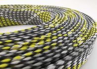 Λουρί ηλεκτρικό πλεγμένο Sleeving 80mm καλωδίωσης νημάτων της PET PP κίτρινο μαύρο χρώμα