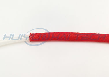 Αγορά Κόκκινο χρώμα ηλεκτρικό πλεγμένο Sleeving απόδειξης φλογών για το λουρί καλωδίων καλωδίων σε απευθείας σύνδεση κατασκευή
