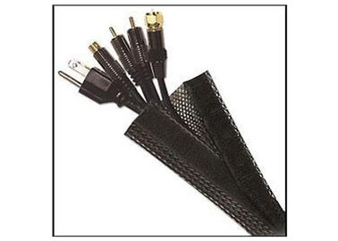 Αγορά Μαύρη διασπασμένη πλεγμένη Sleeving της PET μόνη συνήθεια τυλίγματος για το διοικητικό λουρί καλωδίων σε απευθείας σύνδεση κατασκευή