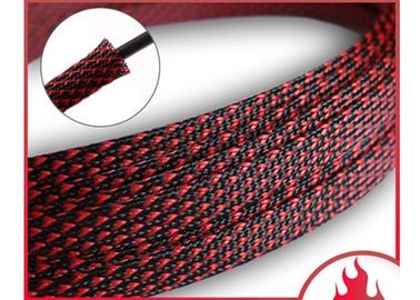 Αγορά Εκτάσιμο πλεγμένο Sleeving Flexo αλόγονο ελεύθερο ROHS μεγέθους συνήθειας της PET υποχωρητικό σε απευθείας σύνδεση κατασκευή