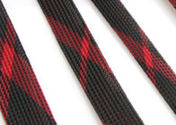 Κόκκινος/μαύρος εκτάσιμος πλεγμένος πολυεστέρας Sleeving μιγμάτων για το περικάλυμμα λουριών καλωδίων