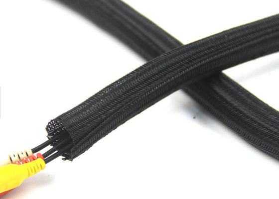 Αγορά Μόνο τύλιγμα διασπασμένο πλεγμένο Sleeving της PET για το καλώδιο A/V σε απευθείας σύνδεση κατασκευή