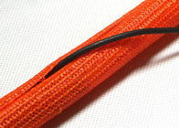 Πορτοκαλί μόνο τύλιγμα διασπασμένο πλεγμένο Sleeving της PET για την προστασία λουριών καλωδίων