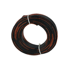 ανακυκλώσιμη PET εκτάσιμη πλεγμένη Sleeving μαύρη/πορτοκαλιά φλόγα 1100mm - καθυστερών