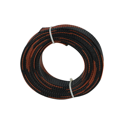 Αγορά ανακυκλώσιμη PET εκτάσιμη πλεγμένη Sleeving μαύρη/πορτοκαλιά φλόγα 1100mm - καθυστερών σε απευθείας σύνδεση κατασκευή