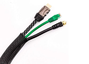 Εκτάσιμη πλεγμένη Sleeving λουριών καλωδίων PC πυρίμαχη μακράς διαρκείας σταθερότητα της PET