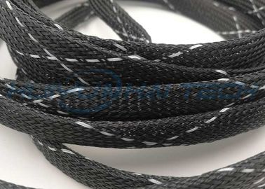 Άσπρο μαύρο μικτό καλώδιο πλεγμένο διαχείριση Sleeving για το εύκαμπτο λουρί καλωδίων