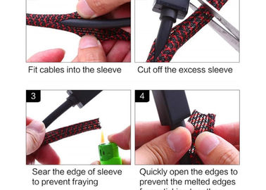 Ανθεκτικό καλώδιο πλεγμένο διαχείριση Sleeving, μανίκι γδαρσίματος προστασίας καλωδίων