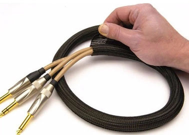 F6 διασπασμένη πλεγμένη Sleeving πολυεστέρα μόνη συνήθεια τυλίγματος για το λουρί καλωδίων καλωδίων