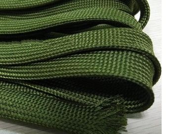Πράσινη ηλεκτρική πλεγμένη Sleeving ένδυση Nomex - ανθεκτική για τη διαχείριση καλωδίων