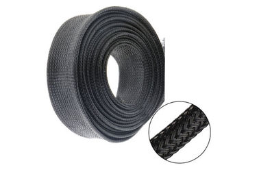 Εκτάσιμη πλεγμένη Sleeving απόδειξης ένδυσης της PET χρήση λουριών καλωδίων υψηλής αντοχής