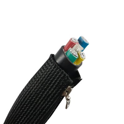 Monofilament της PET διοργανωτών καλωδίων το μανίκι καλωδίων φερμουάρ έπλεξε την εύκολη εγκατάσταση περικαλυμμάτων